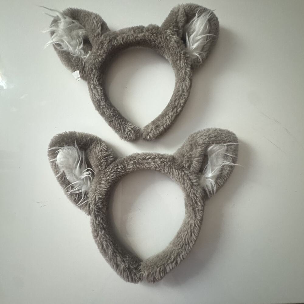 Great Wolf Lodge Wolf Ears Headband Gray Souvenir Pair of 2